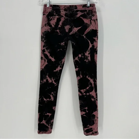 Blackheart Jeans Womans Juniors Pink and Black Bleach Wash Ripped Knees Stretch - Picture 4 of 12